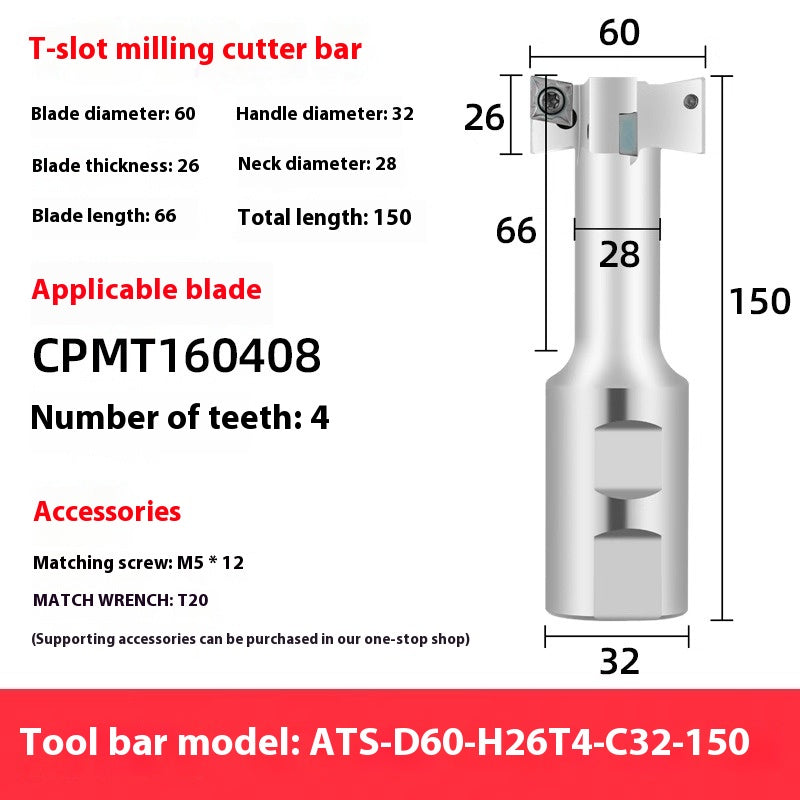 2065-T-slot milling cutter rod CNC slotting HTS three-edged machining center numerical control T-slot milling cutter rod thickness 6 8 10 12 Shandong Denso Pricision Tools Co.,Ltd.